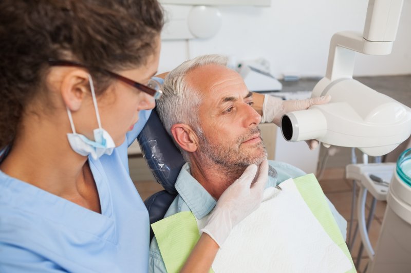 man getting a dental x-ray